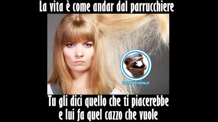 acconciatura divertente dal parrucchiere e la vita