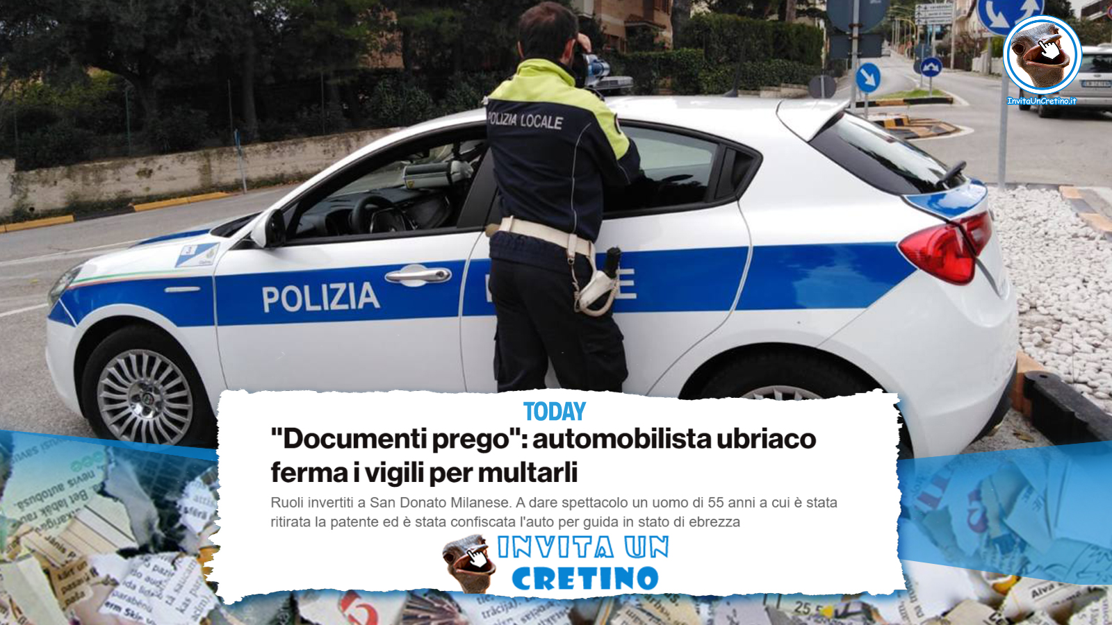 ubriaco ferma vigili per multarli notizie divertenti today