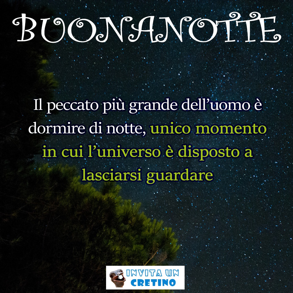 buonanotte peccato uomo dormire di notte universo guardare