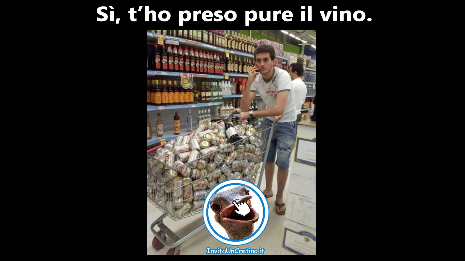 spesa birra e vino foto divertenti