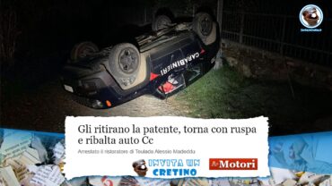 dopo ritiro della patente ribalta auto dei carabinieri