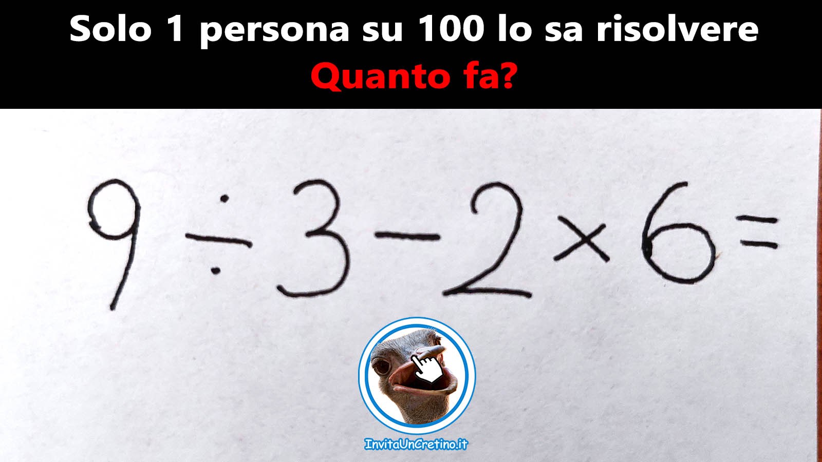 indovinelli matematici sai quanto fa 6