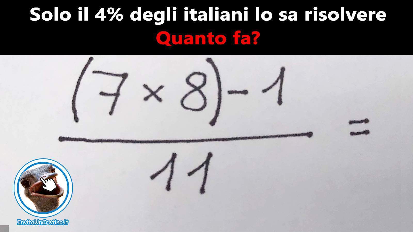 indovinello di matematica quanto fa moltiplicazione parentesi sottrazione frazione